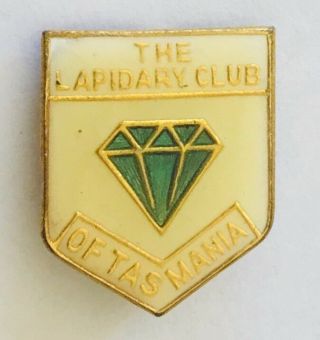 The Lapidary Club Of Tasmania Authentic Gemstones Pin Badge Vintage (f12)