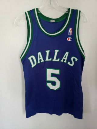 Vintage 90s Champion Nba Dallas Mavericks Jason Kidd 5 Rookie Jersey Youth Xl