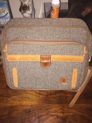 Vintage Hartmann Tweed & Leather Carry - On Shoulder Bag Messenger Bag