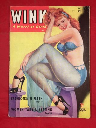 Vtg Wink Mag 1949 Peter Driben Sweet Guendoline Cheesecake Risqué Girlie Pinups