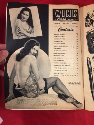 Vtg Wink Mag 1949 Peter Driben Sweet Guendoline Cheesecake Risqué Girlie Pinups 2