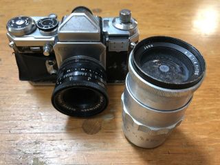 Edixa C - 500 With 1:2.  8/50 Lens And Rare Jena Zeiss 1.  4 F=135 Lens