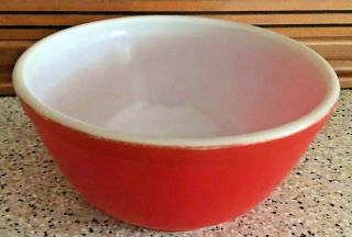 Vintage Red Pyrex Mixing Bowl From Primary Colors Set,  (402?),  1940s 7”