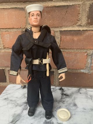 Vintage Hasbro Gi Joe Action Sailor W/ Shore Patrol Outfit And Accessories 1964