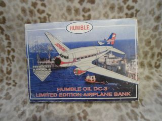 Vintage Spec Cast Diecast Humble Oil Douglas Dc - 3 Airplane Bank 5000 Produced