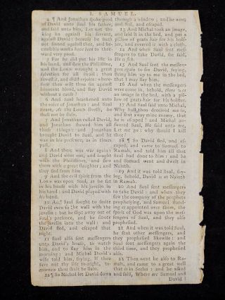 1782 Robert Aitken Bible Leaf Page First English Bible Printed In America