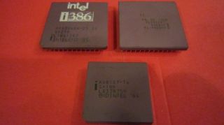 1intel I386 386 Dx 25mhz A80386dx - 25 Sx543,  2 Intel I386 16mhz 1 With Dbl Sigma