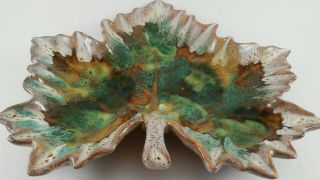Vintage Van Briggle Leaf Shaped Dish - Signed Anna Van Briggle,  Colorado Springs