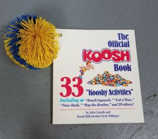 Vintage Klutz Official Koosh Book And Ball 80s/90s Yellow And Blue