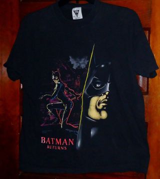 Batman Returns Vintage 1992 T - Shirt Size Large Made In U.  S.  A.  By S.  S.  I.