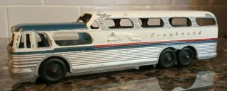 Vintage Tootsietoy Greyhound Scenicruiser Die - Cast Toy Bus 7” Long