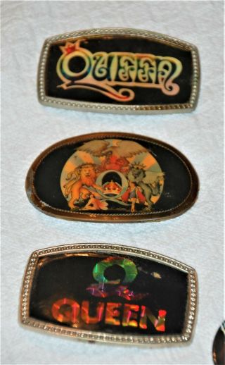 Rare Vintage Queen A Day At The Races Buckle Pacifica,  w/other buckles & buttons 2
