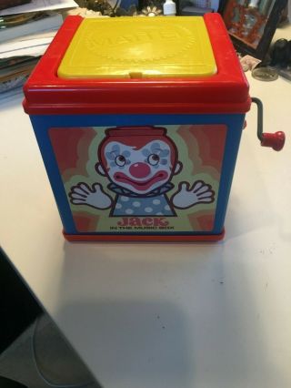 Vintage Mattel 1976 Jack In The Box Wind - Up Music Box In