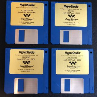 Hyperstudio Apple Ii Gs/os Computer Roger Wagner 4 Disk Set