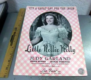 1940 Little Nellie Kelly Judy Garland Photo Vintage Sheet Music,  Great Day Irish