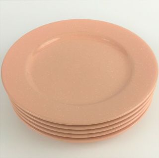 Set Of 5 Vtg Salad Plates Signature Housewares Peach Tablerock Stoneware Japan