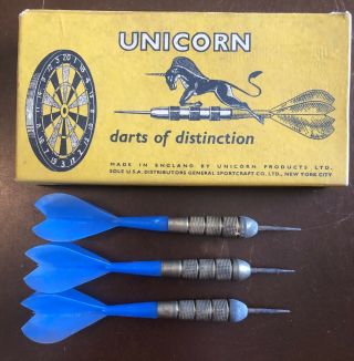 Vintage England Unicorn Products Brass Darts Steel Tip Darts Of Distinction Cb