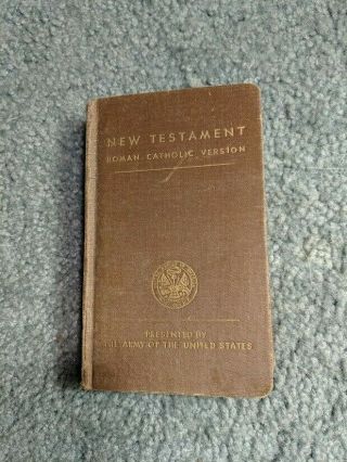 Testament Wwii Us Army 1942 Pocket Size Vintage Bible