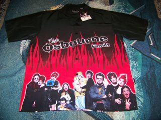 Nwt Vintage 2002 Ozzy The Osbourne Family Dragonfly Button Dress Shirt Sz L