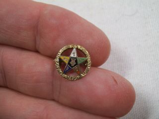 10K Yellow Gold Vintage Order of Eastern Star Masonic 7/16 