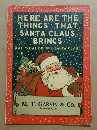 M.  T.  Garvin & Co.  Toy Store,  Lancaster,  Pa. ,  Christmas Give Away Book For Kids,  1920 