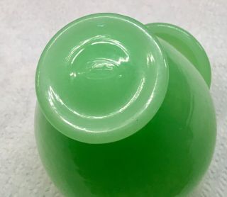 Vintage Fenton Green Jade Jadite Glass Covered Temple/Ginger Jar 5