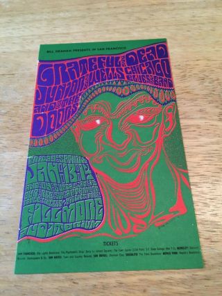 Grateful Dead Vintage 1967 Concert Handbill Poster Postcard