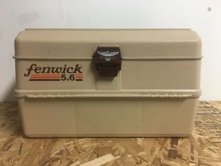 Vintage Fenwick Woodstream Wide Body 5.  6 Tackle Box 6 Tray