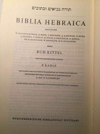 Biblia Hebraica Rudolf KITTEL 1971 KAHLE Stuttgart 5