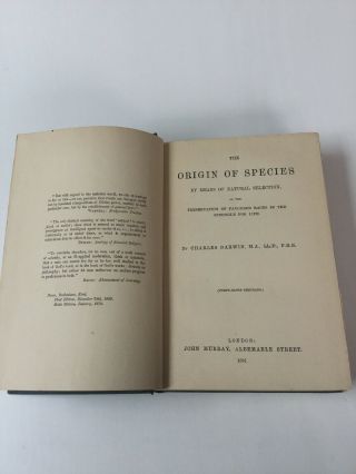 CHARLES DARWIN ORIGIN OF SPECIES 1897 5