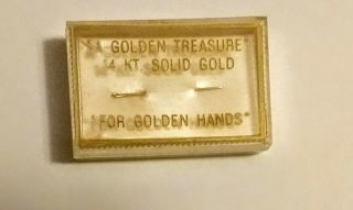 Vintage A Golden Treasure 14k Solid Gold Sewing Needle Seamstress Grandma Gift