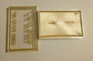 Vintage A Golden Treasure 14K solid gold Sewing Needle seamstress Grandma Gift 2
