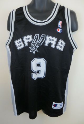 Champion San Antonio Spurs Tony Parker Nba Vtg Basketball Jersey Vest Mens Xl