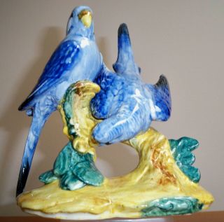 Vintage Stangl Pottery Double Parakeet Bird Figurine 3582 Vmf