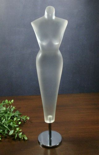 Abstract Lucite Female Torso Figurine,  Vintage? Resin Body Jewelry Display