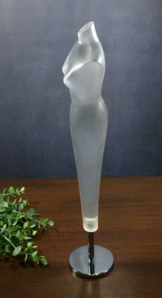Abstract Lucite Female Torso Figurine,  Vintage? Resin Body Jewelry Display 2