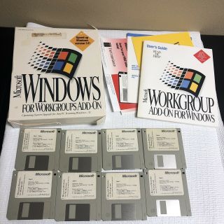 Microsoft Windows For Workgroups V3.  11 Vintage Oem On 3.  5 Floppy Complete Set