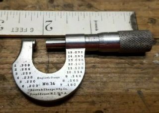 Vintage Brown And Sharpe Micrometer 14