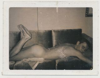 Nude Man Lying Butt Up On Sofa @ Private Gay Party Vtg 50 