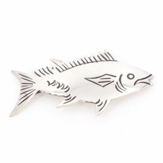 Vtg Sterling Silver - Mexico Taxco Tropical Fish Brooch Pin - 16g