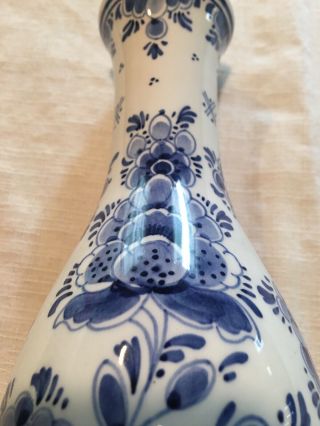 Gorgeous Vintage Delft Blauw Hand Painted Bud Vase 7