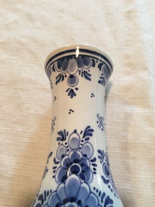 Gorgeous Vintage Delft Blauw Hand Painted Bud Vase 8
