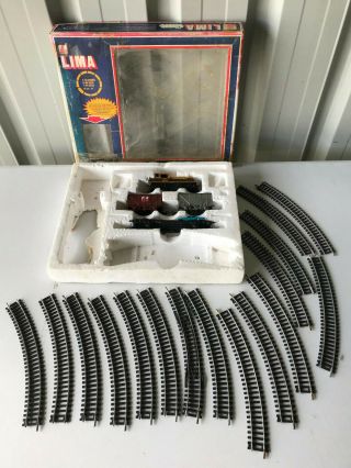 Vintage Lima Italy Boxed Train Set - Ho/oo - 8003 Shunter Loco,  Carriages,  Track
