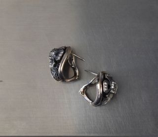 Craziem Sterling 925 Silver Vintage Southwestern Estate Stud Earrings X3715