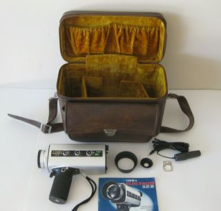 Vintage Yashica Electro 8 Ld - 6 Hand Held Movie Camera With Carrying Case