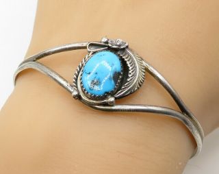 925 Sterling Silver - Vintage Old Pawn Navajo Turquoise Cuff Bracelets - B1859
