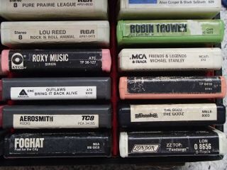 ​Lot Of 36 Rock Various Artists 8 Track Tapes With Vintage Alligator Skin Case. 3