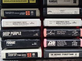 ​Lot Of 36 Rock Various Artists 8 Track Tapes With Vintage Alligator Skin Case. 5