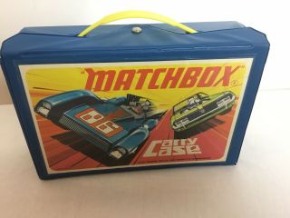 Vintage Matchbox Car Carrying Case 1971 Blue Vinyl Carry
