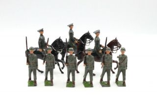 Vintage Britains Ltd.  Set Of 9 Ww1 Hand Painted Metal Toy Soldiers Nr 6306